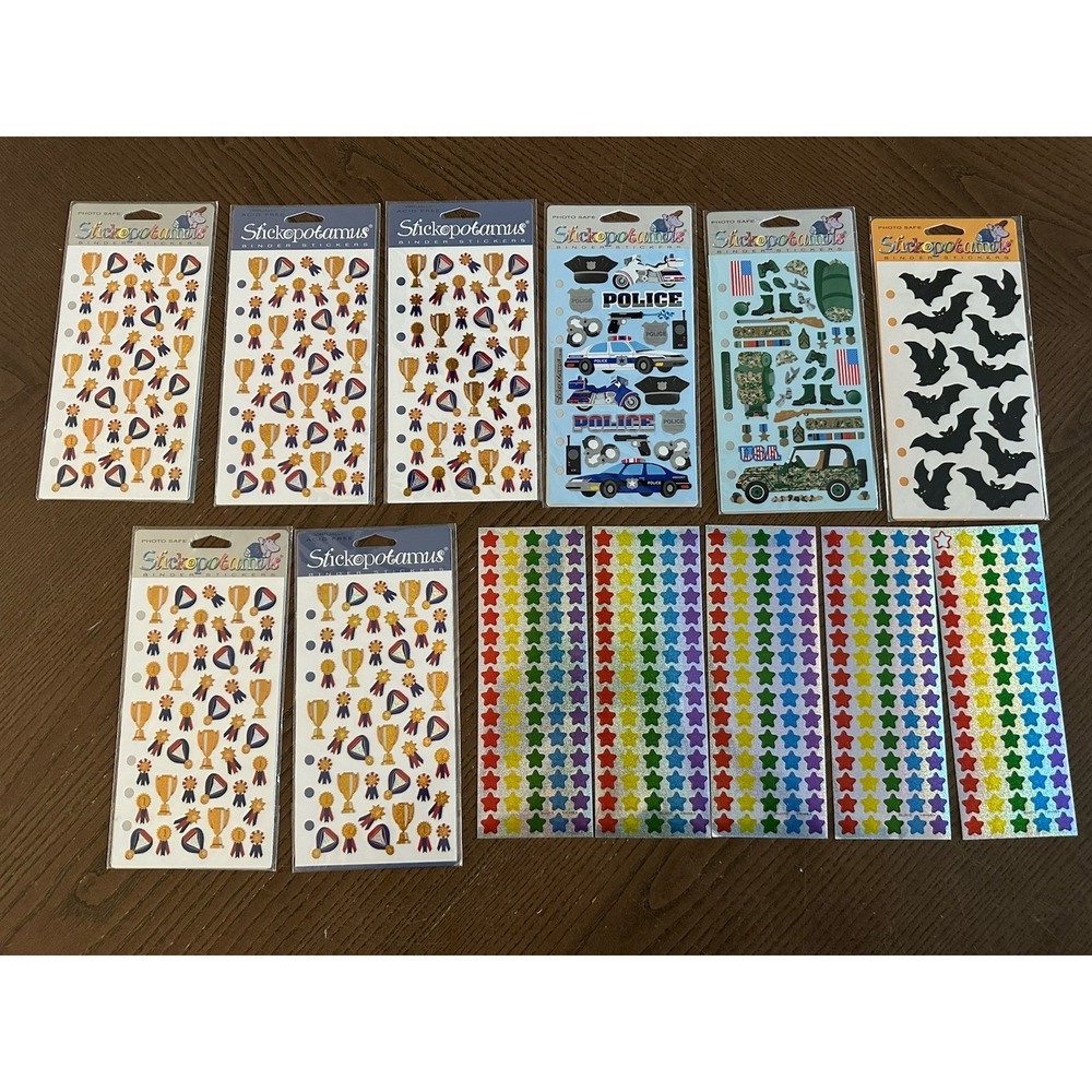 Lot 13 Stickopotamus Binder Stickers: Stars, Military, Police, Medals